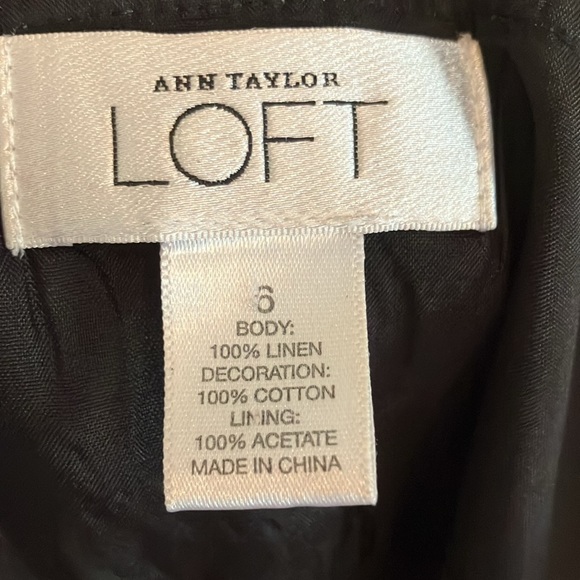 Ann Taylor Loft, black sundress with white lace detail. Six 6. - Picture 5 of 5